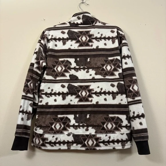 CINCH women’s full zip fleece jacket XL southwestern brown cream Aztec - Picture 5 of 8